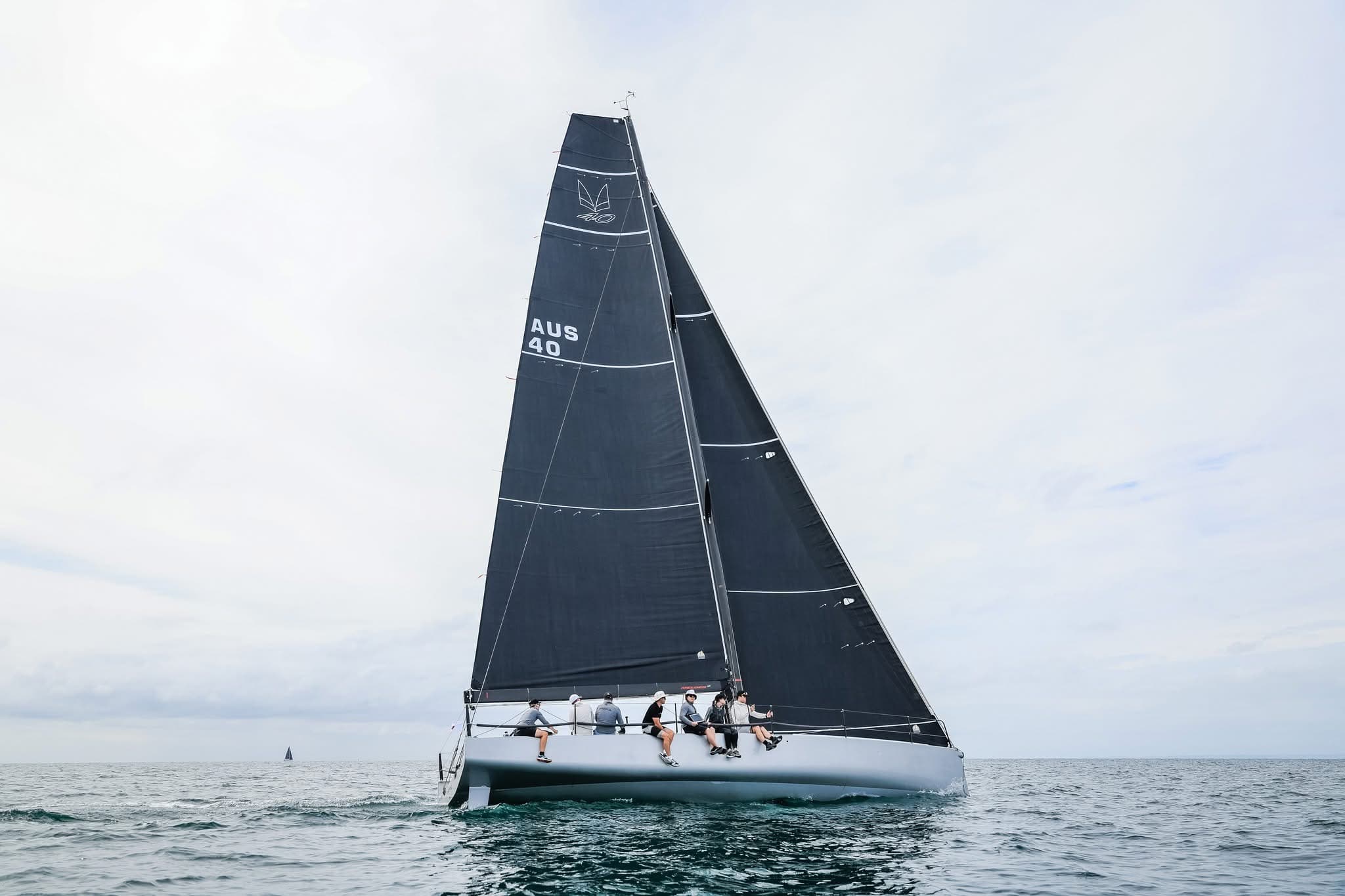 Invicta, a Melges 40, sailing upwind